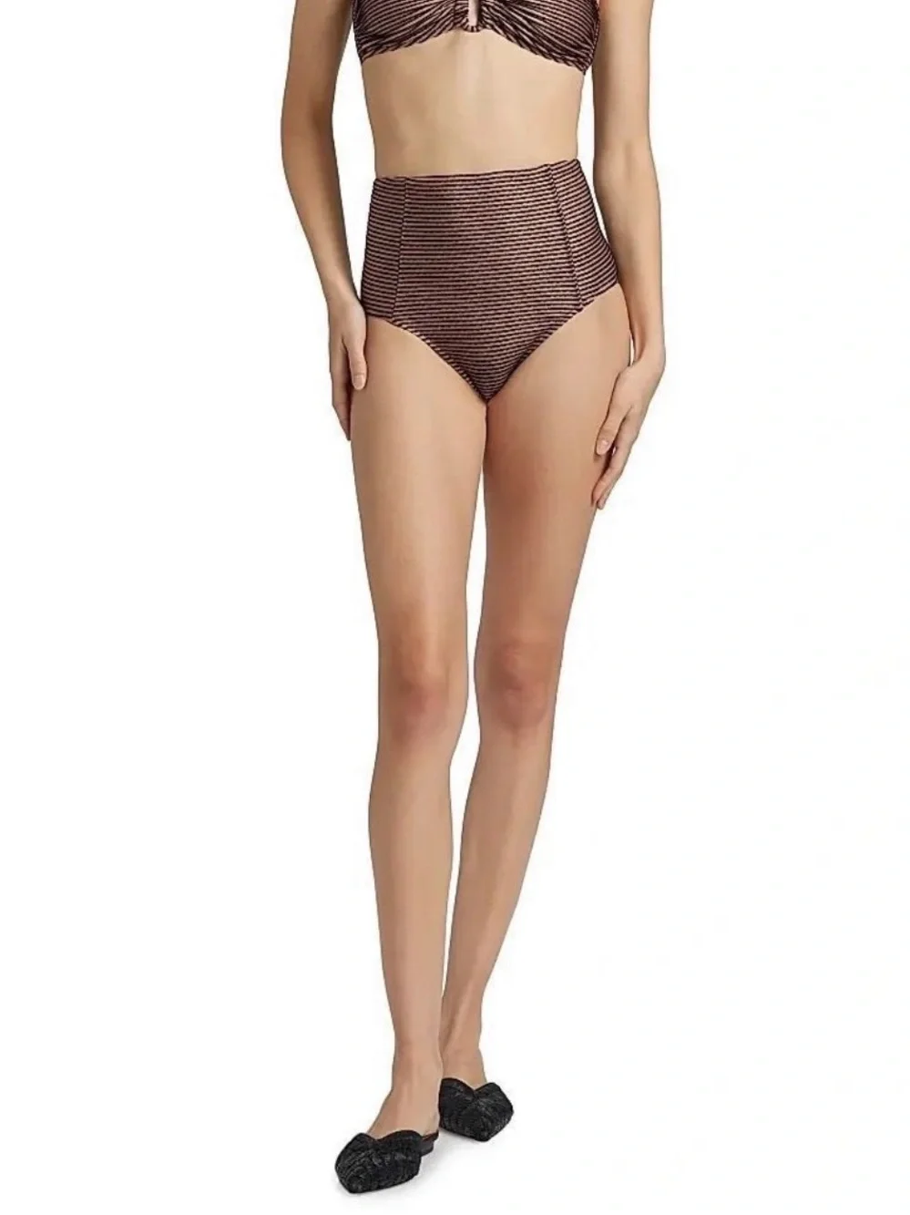 NWT ULLA JOHNSON $220 Zahara High-Waist Bikini Bottom - Helios size Large